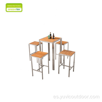 Conjunto de mesa de barras de estructura de acero inoxidable